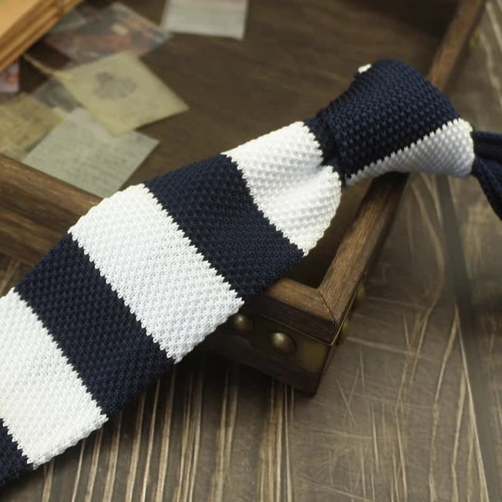 Men's Color Block Pattern Striped Knitted Necktie - Style #19 - image 22