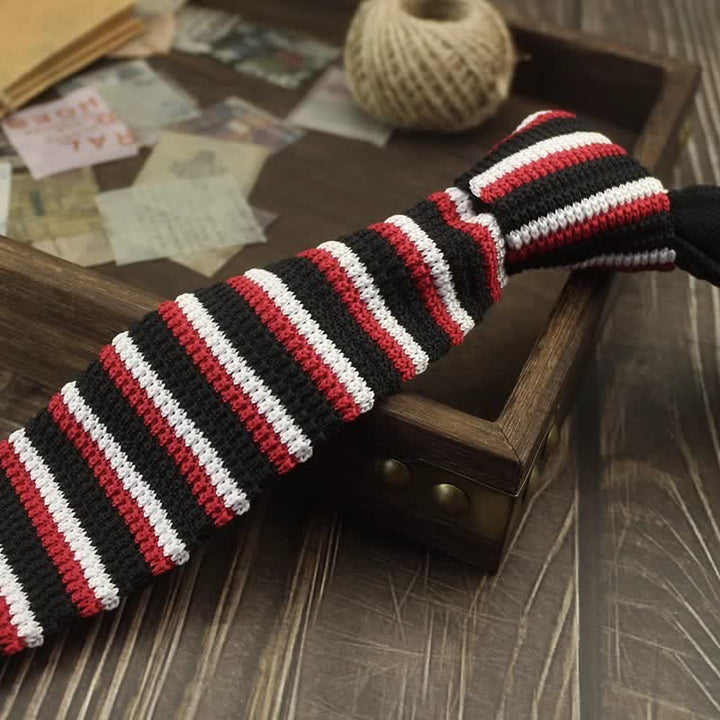 Men's Color Block Pattern Striped Knitted Necktie - Style #20 - image 23