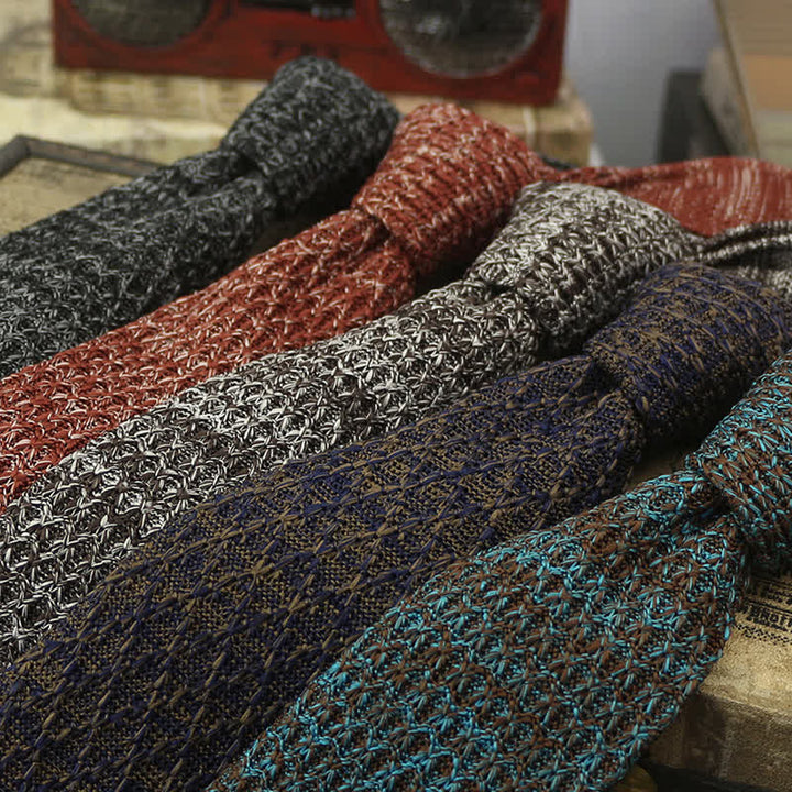 Men's Variegated Dark Color Knitted Necktie - image 0