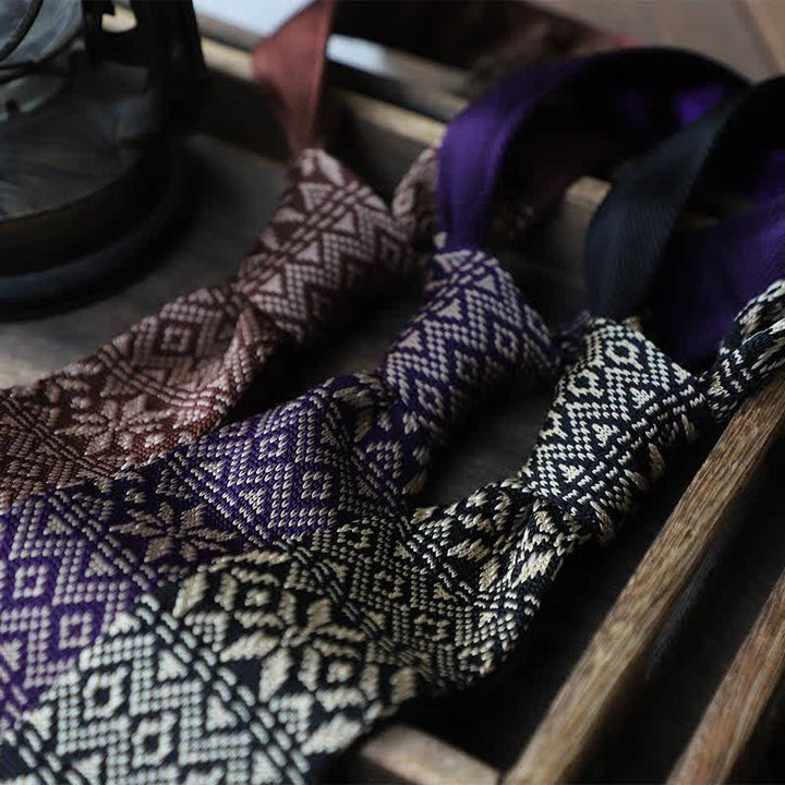 Men's Vintage British Style Pattern Knitted Necktie - image 1