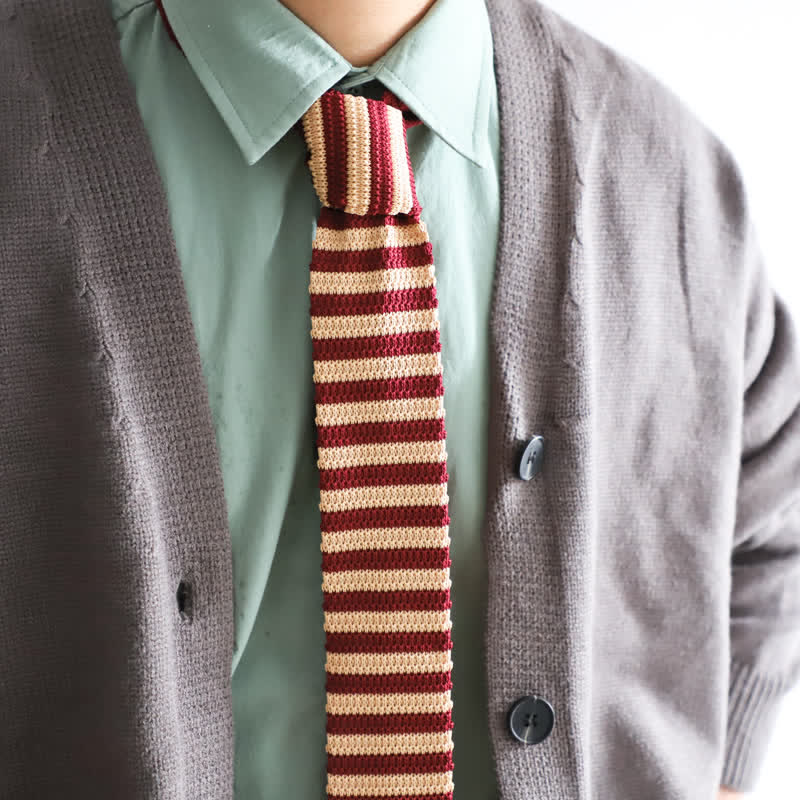 Men's Vintage British Style Pattern Knitted Necktie - image 0