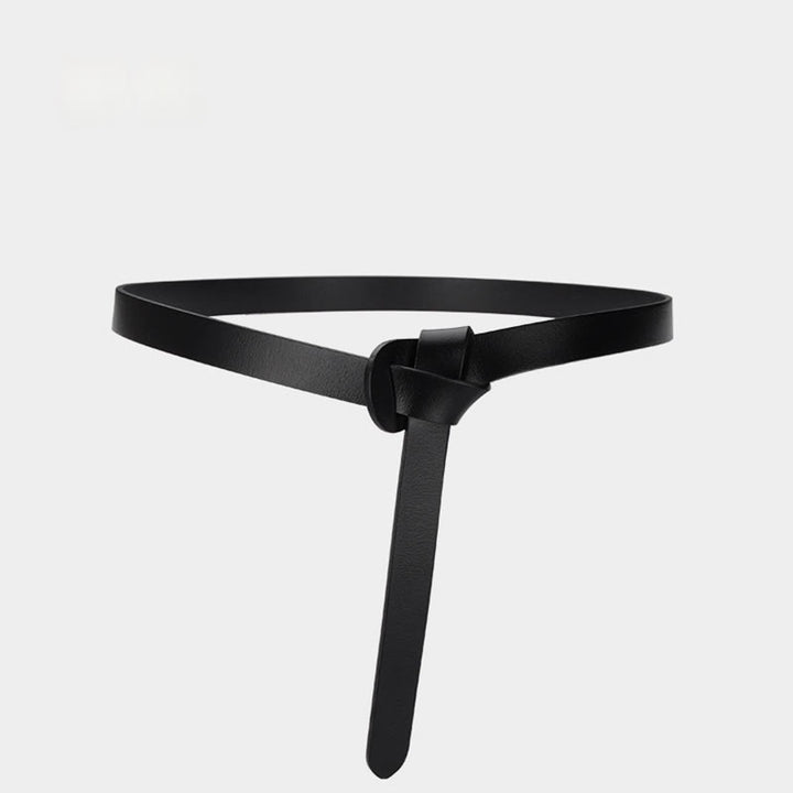 Classical Solid Color Knot Belt Decorative Leather Belt