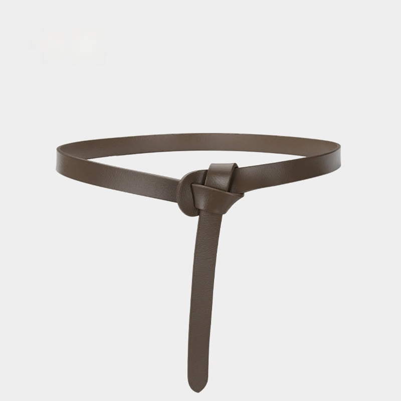 Classical Solid Color Knot Belt Decorative Leather Belt