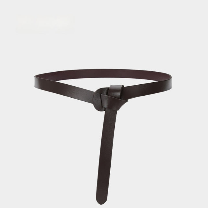Classical Solid Color Knot Belt Decorative Leather Belt - Purple - 43.31in / 110cm - image 13