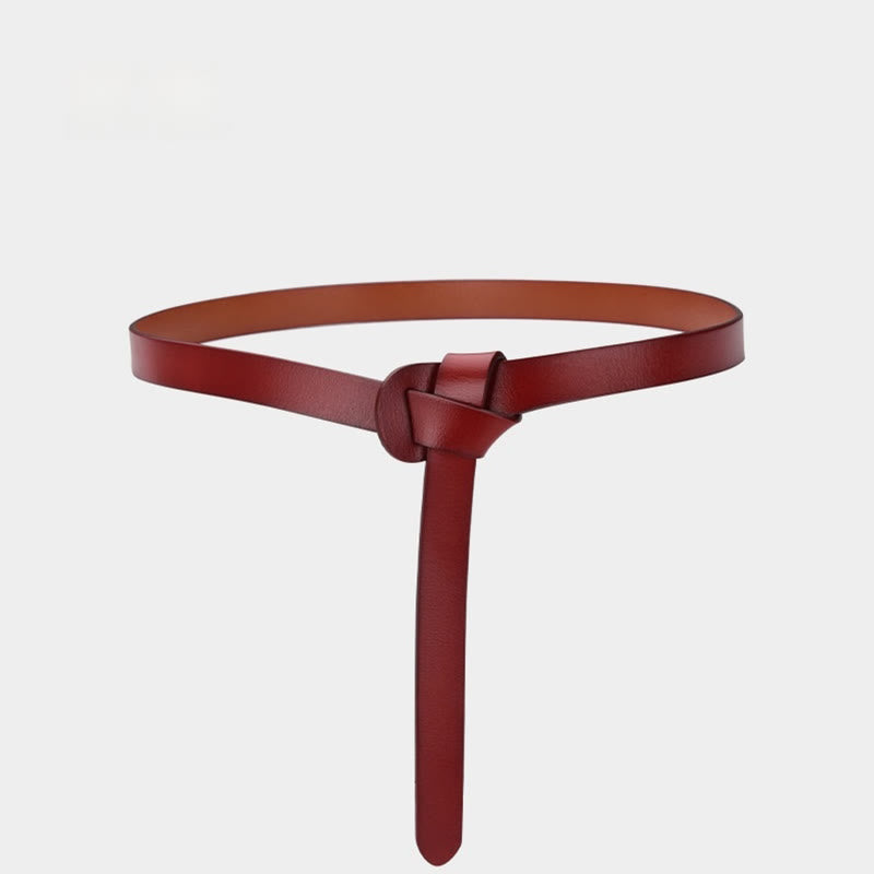 Classical Solid Color Knot Belt Decorative Leather Belt