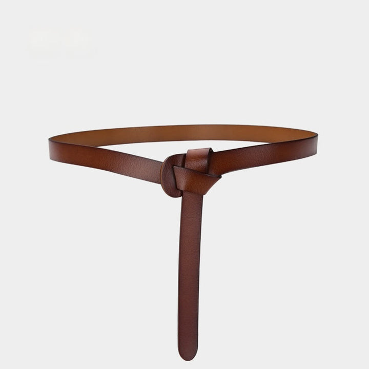 Classical Solid Color Knot Belt Decorative Leather Belt - image 19