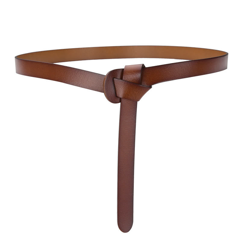 Classical Solid Color Knot Belt Decorative Leather Belt