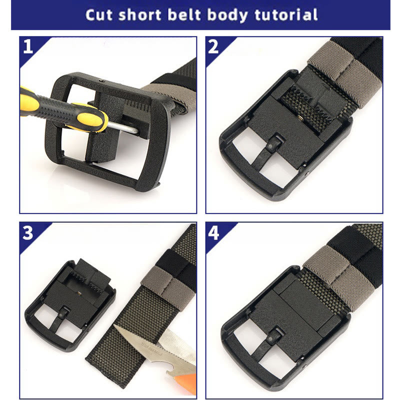 Men's Rotatable Buckle Belt Reversible Nylon Belt - image 6