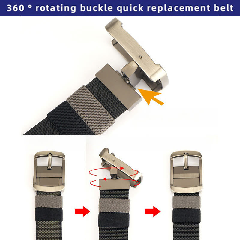Men's Rotatable Buckle Belt Reversible Nylon Belt - image 1