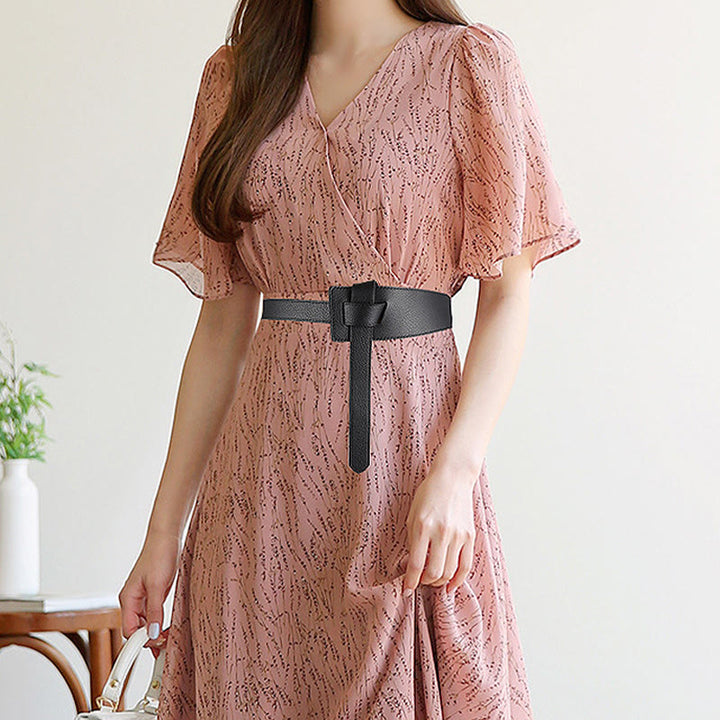 Solid Color Knot Belt Women's Dress Leather Belt - image 2
