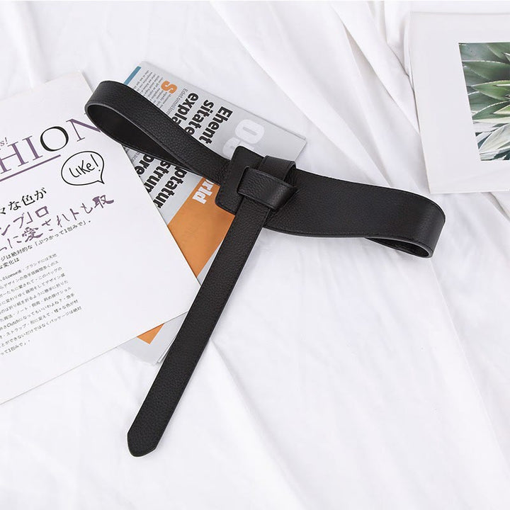 Solid Color Knot Belt Women's Dress Leather Belt - image 5