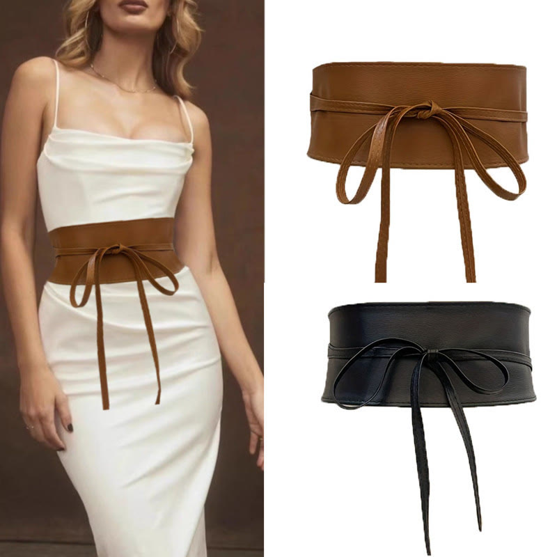 Wide Waist Belt For Women Lashing Leather Corset Belt - image 0