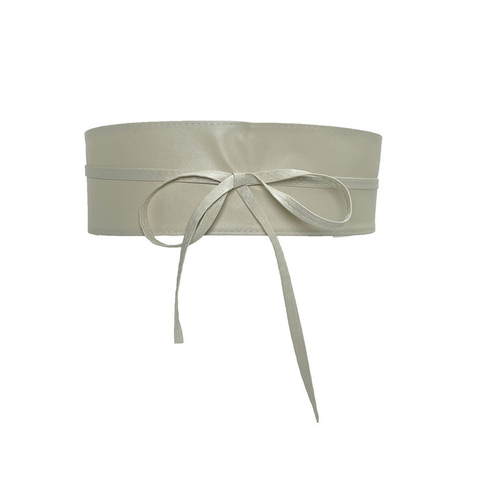 Wide Waist Belt For Women Lashing Leather Corset Belt - Wheat - image 9