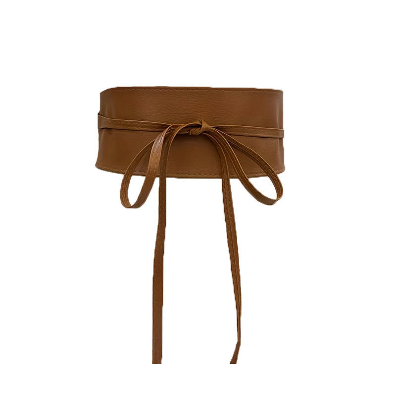 Wide Waist Belt For Women Lashing Leather Corset Belt - image 6