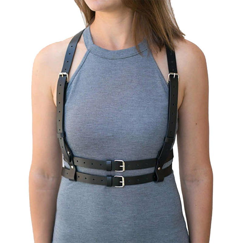 Punk Strap Corset Belt Women's Leather Chain Belt - image 3