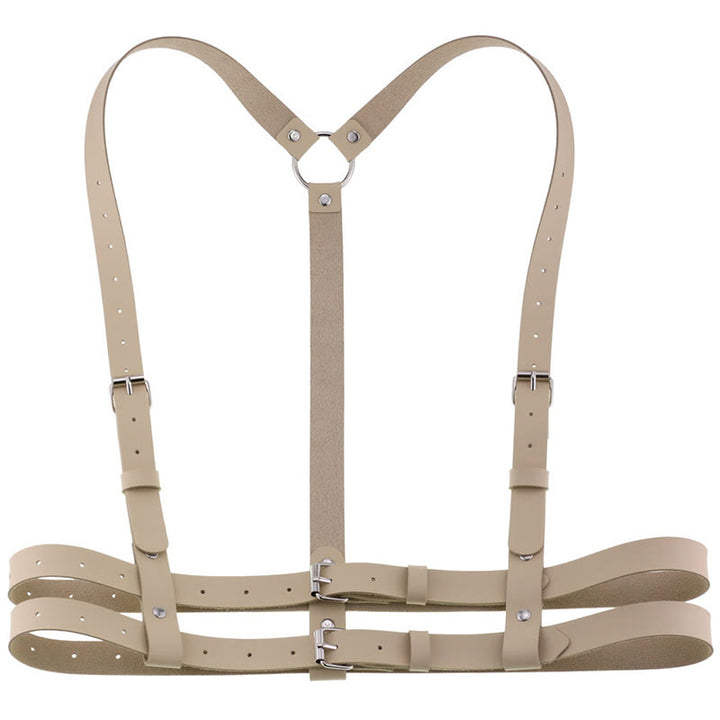 Punk Strap Corset Belt Women's Leather Chain Belt - PapayaWhip - image 14
