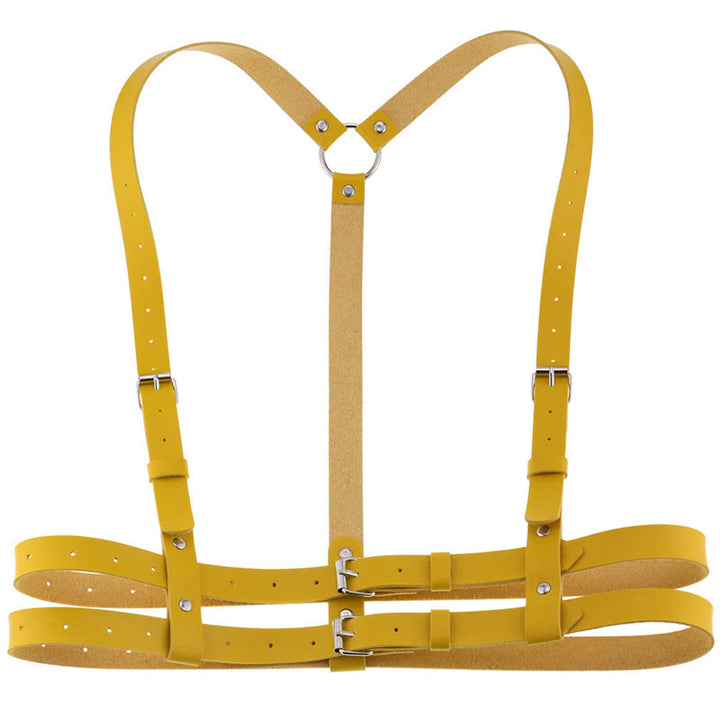 Punk Strap Corset Belt Women's Leather Chain Belt - Gold - image 7
