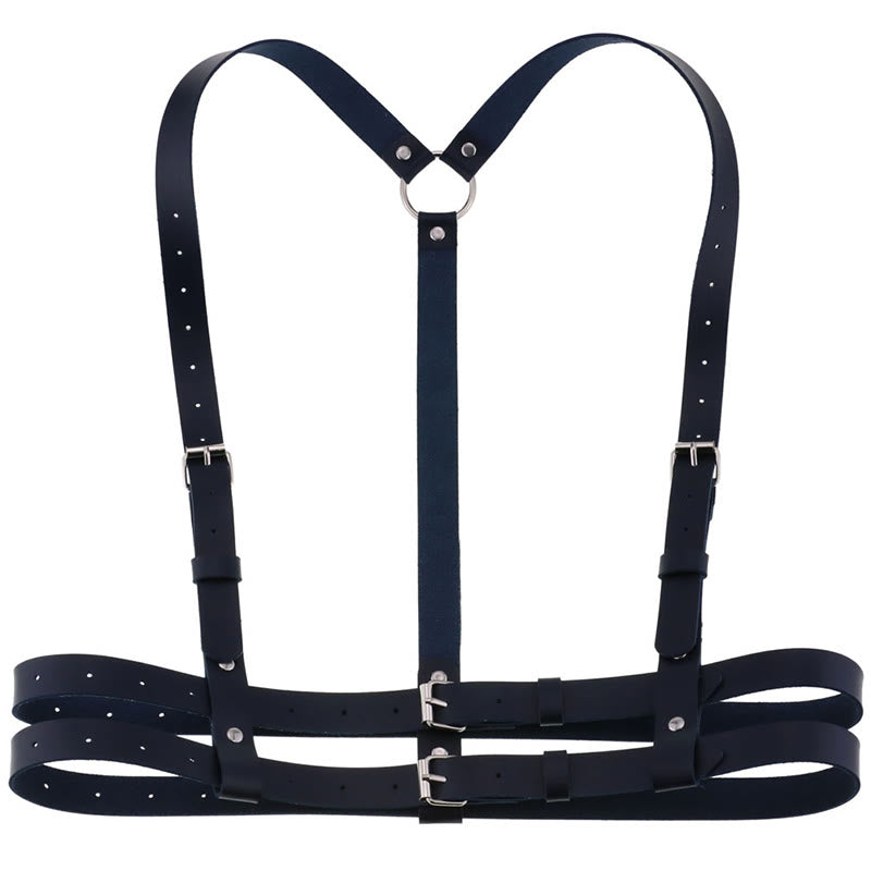 Punk Strap Corset Belt Women's Leather Chain Belt - MidnightBlue - image 18