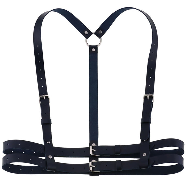 Punk Strap Corset Belt Women's Leather Chain Belt - MidnightBlue - image 18
