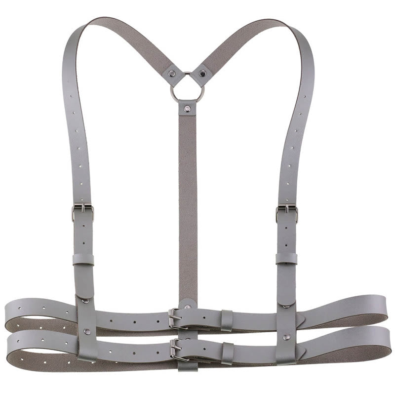 Punk Strap Corset Belt Women's Leather Chain Belt - Silver - image 12