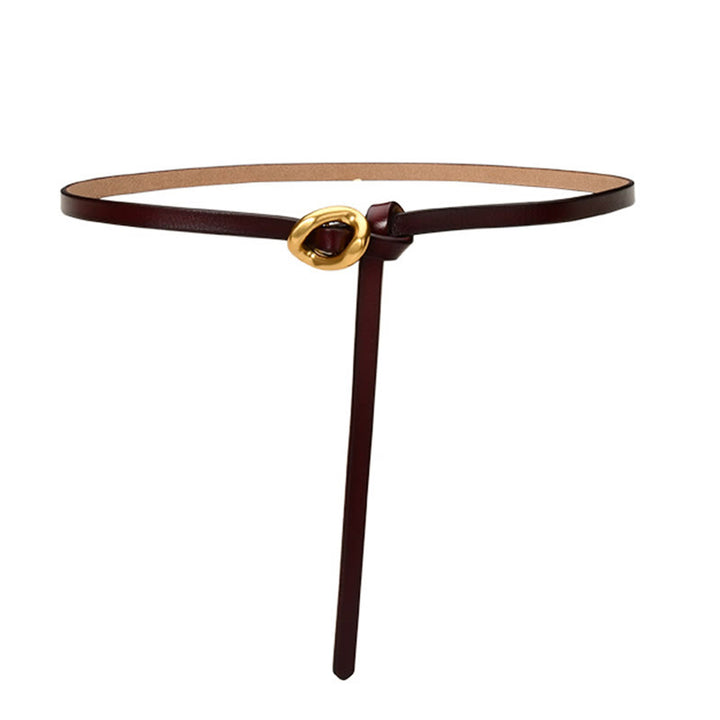 Thin Dress Knot Belt Women's Genuine Leather Belt - image 13