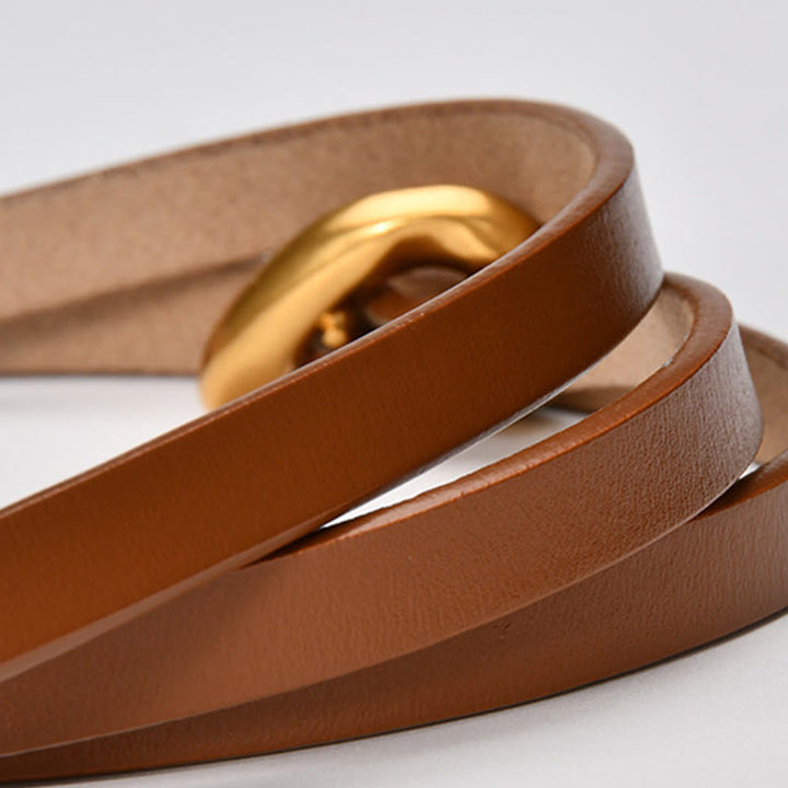 Thin Dress Knot Belt Women's Genuine Leather Belt - image 8