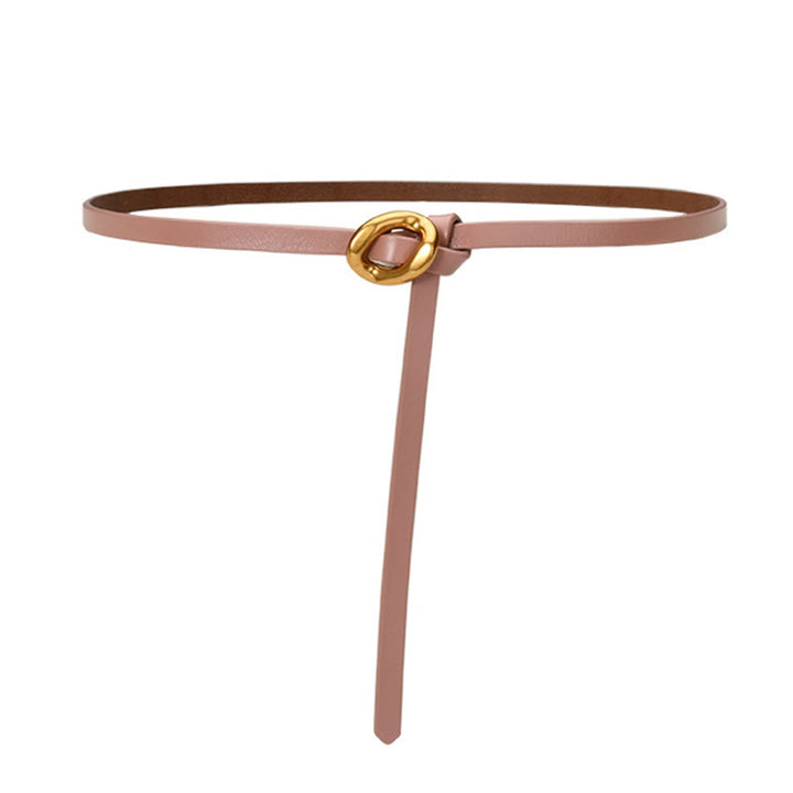 Thin Dress Knot Belt Women's Genuine Leather Belt - PeachPuff - 41.34in / 105cm - image 17