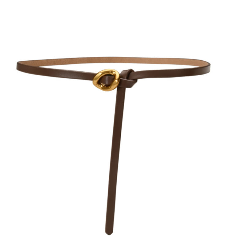 Thin Dress Knot Belt Women's Genuine Leather Belt - Sienna - 41.34in / 105cm - image 18