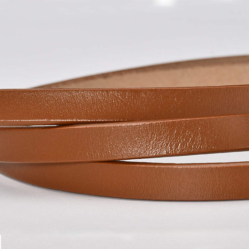 Thin Dress Knot Belt Women's Genuine Leather Belt - image 9