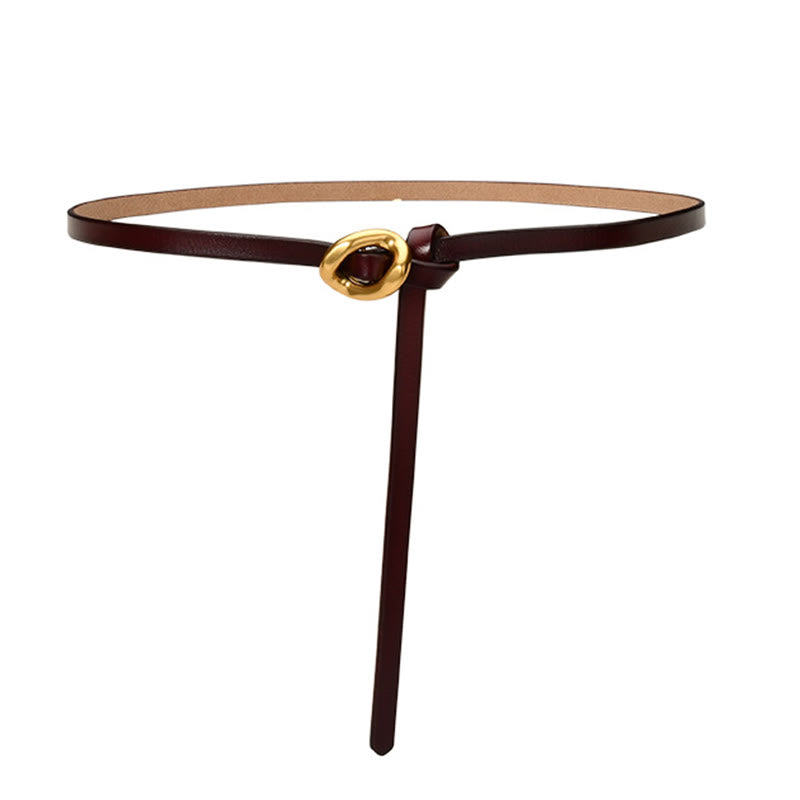 Thin Dress Knot Belt Women's Genuine Leather Belt - image 13