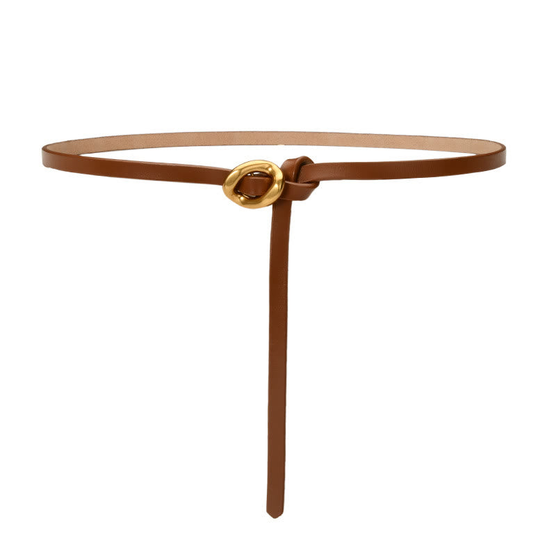 Thin Dress Knot Belt Women's Genuine Leather Belt - image 0