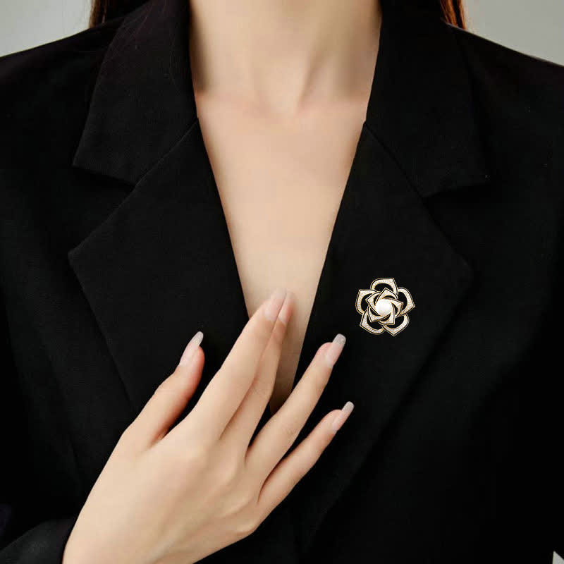 Women's Purity Camellia Pearl Brooch - image 3