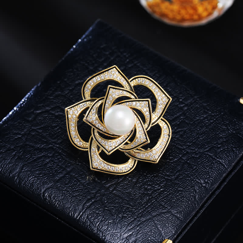 Women's Purity Camellia Pearl Brooch - image 2