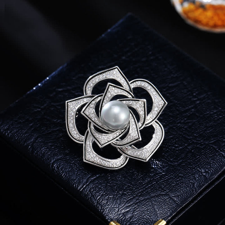 Women's Purity Camellia Pearl Brooch - Silver - image 4