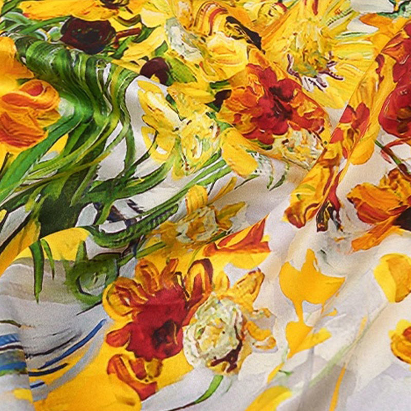 Women's Warm Colors To The Sun Spring Silk Thin Scarf - image 1