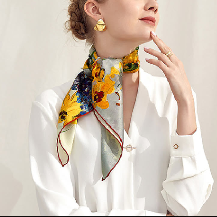 Women's Warm Colors To The Sun Spring Silk Thin Scarf - Warm Colors To The Sun - image 0