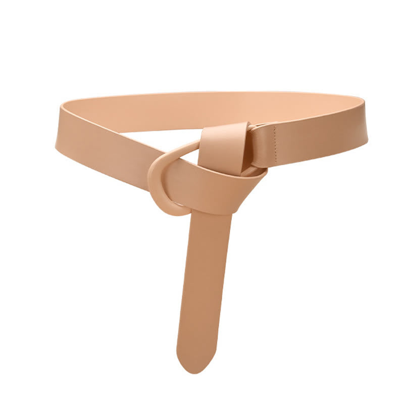 Simple Wide Waist Belt For Women Leather Knot Belt - PeachPuff - 43.31in / 110cm - image 20