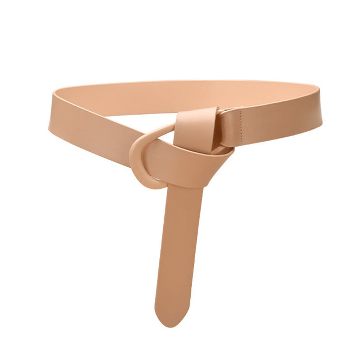 Simple Wide Waist Belt For Women Leather Knot Belt - PeachPuff - 43.31in / 110cm - image 20