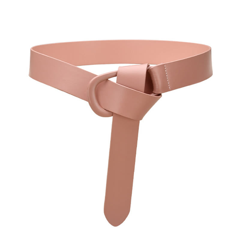 Simple Wide Waist Belt For Women Leather Knot Belt - DarkSalmon - 43.31in / 110cm - image 19