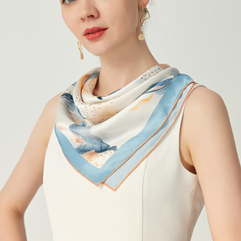 Women's Misty Cloud Spring Silk Thin Scarf - Misty Cloud - image 0