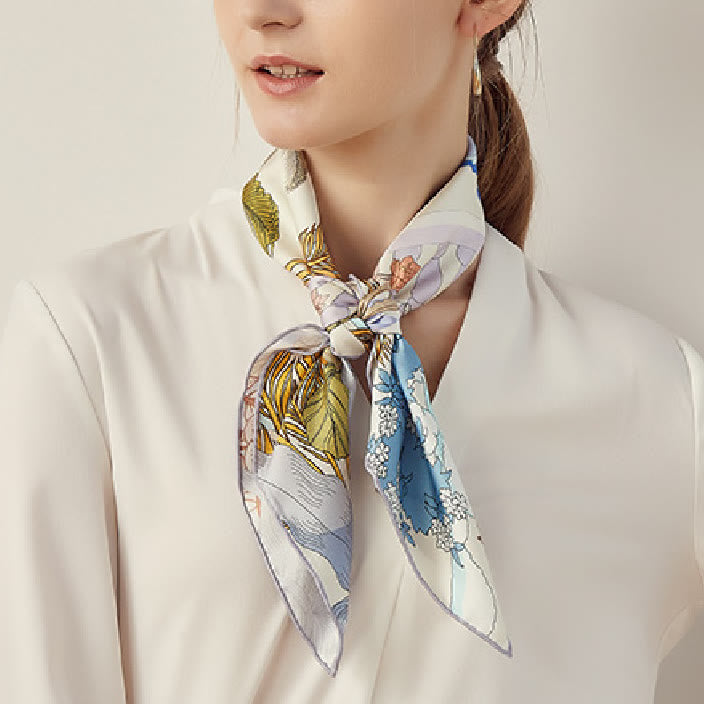 Women's Garden In The Air Spring Silk Thin Scarf - Light - image 0