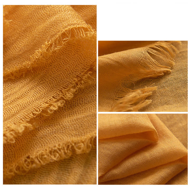 Solid Color Short Tassels Soft Thin Summer Scarf - image 5