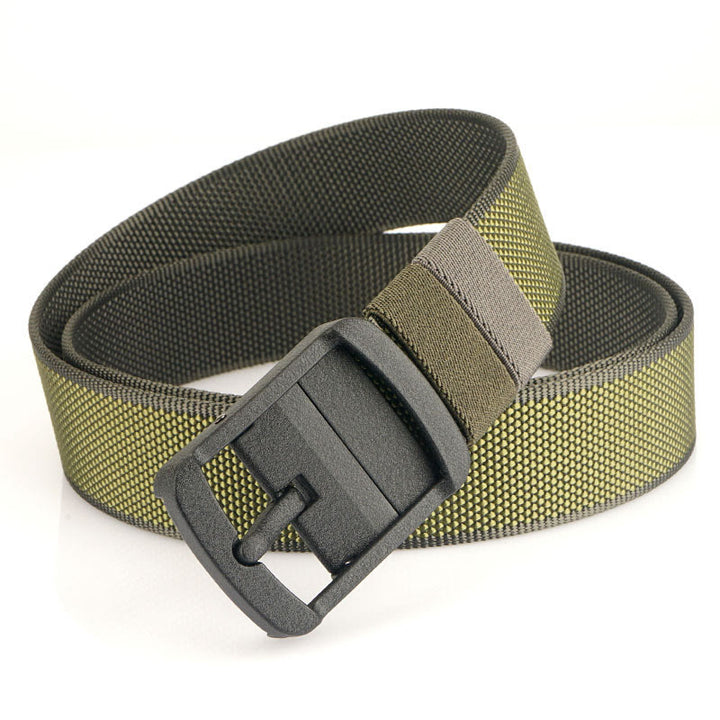 Men's Rotatable Alloy Buckle Belt Reversible Military Belt - Green+Dark Gray - 42 - image 12