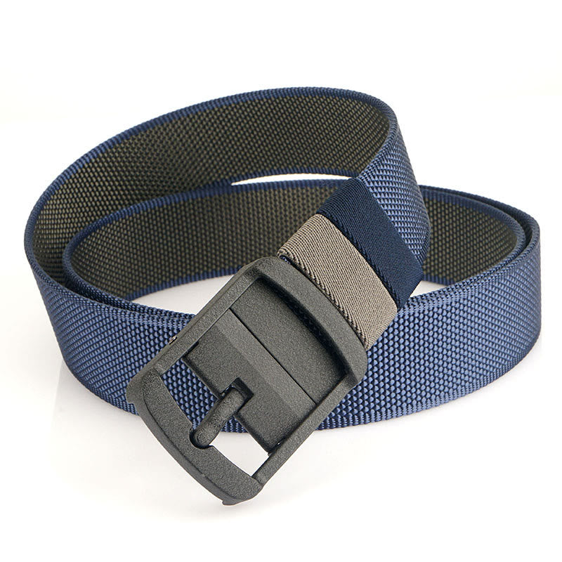 Men's Rotatable Alloy Buckle Belt Reversible Military Belt - Blue+Dark Gray - 42 - image 11