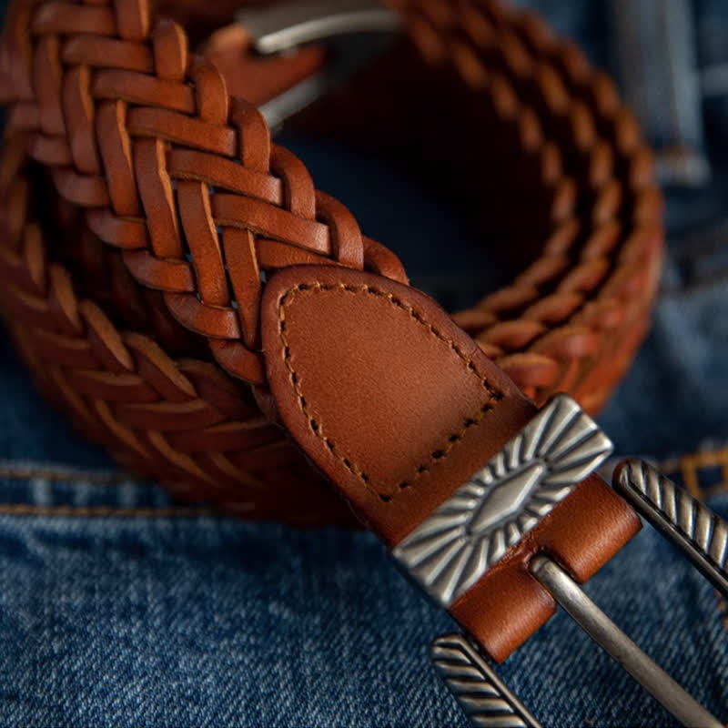 Everyday Casual Woven Cowhide Braided Leather Belt - image 10