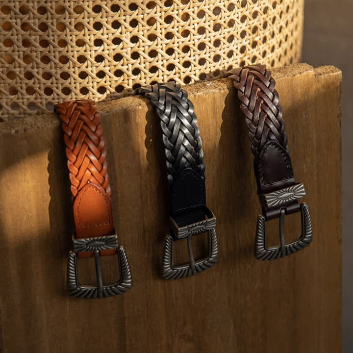Everyday Casual Woven Cowhide Braided Leather Belt - image 3