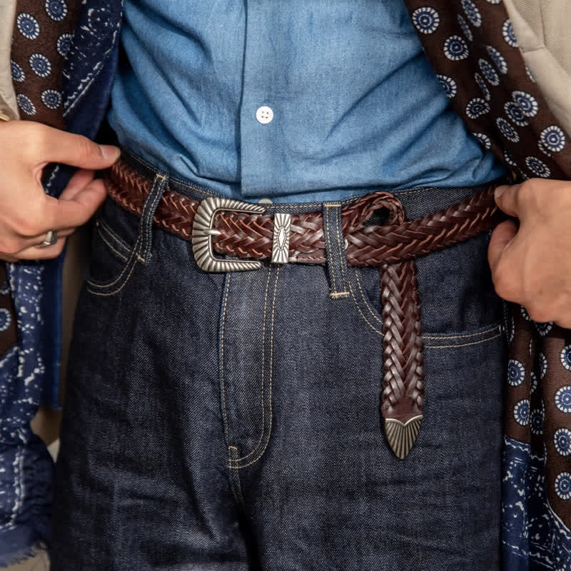 Everyday Casual Woven Cowhide Braided Leather Belt - image 16
