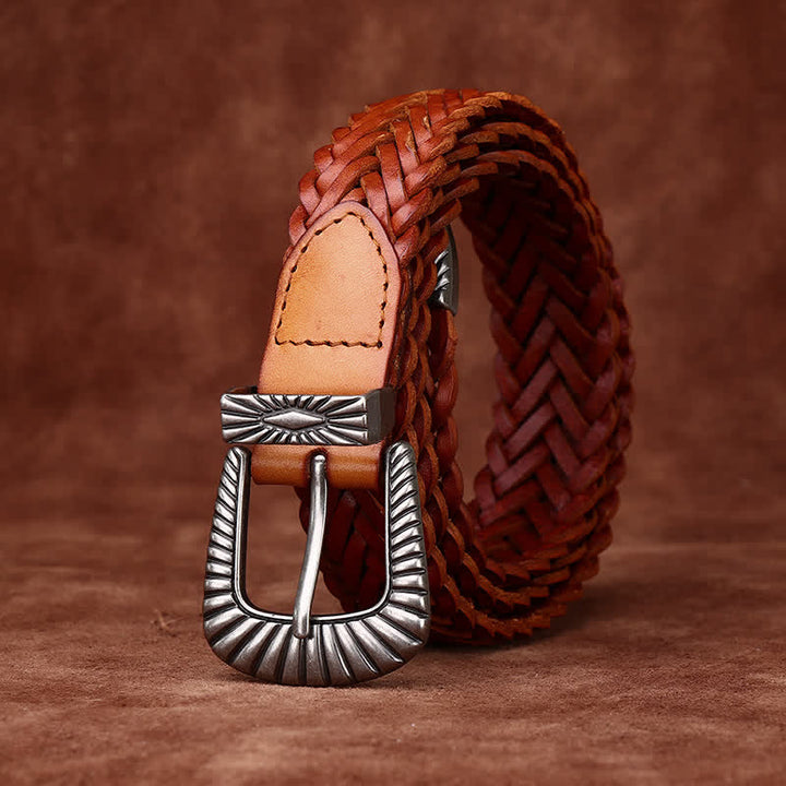 Everyday Casual Woven Cowhide Braided Leather Belt - image 5