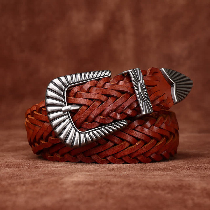 Everyday Casual Woven Cowhide Braided Leather Belt - image 8