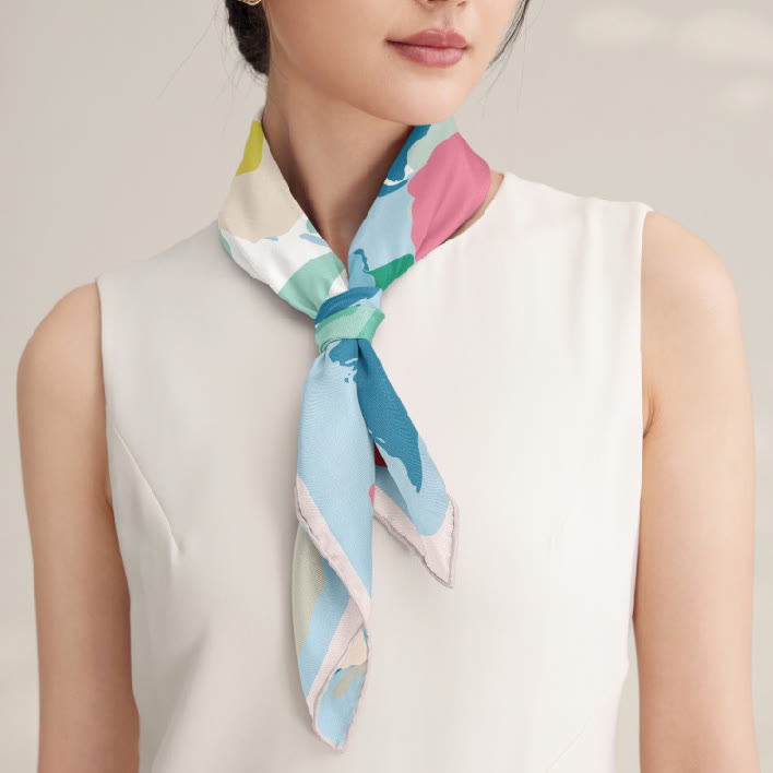 Women's The Truth About Spring Silk Thin Scarf - Blue - image 4